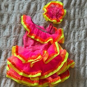 Revolution Pink and Yellow Dance Costume